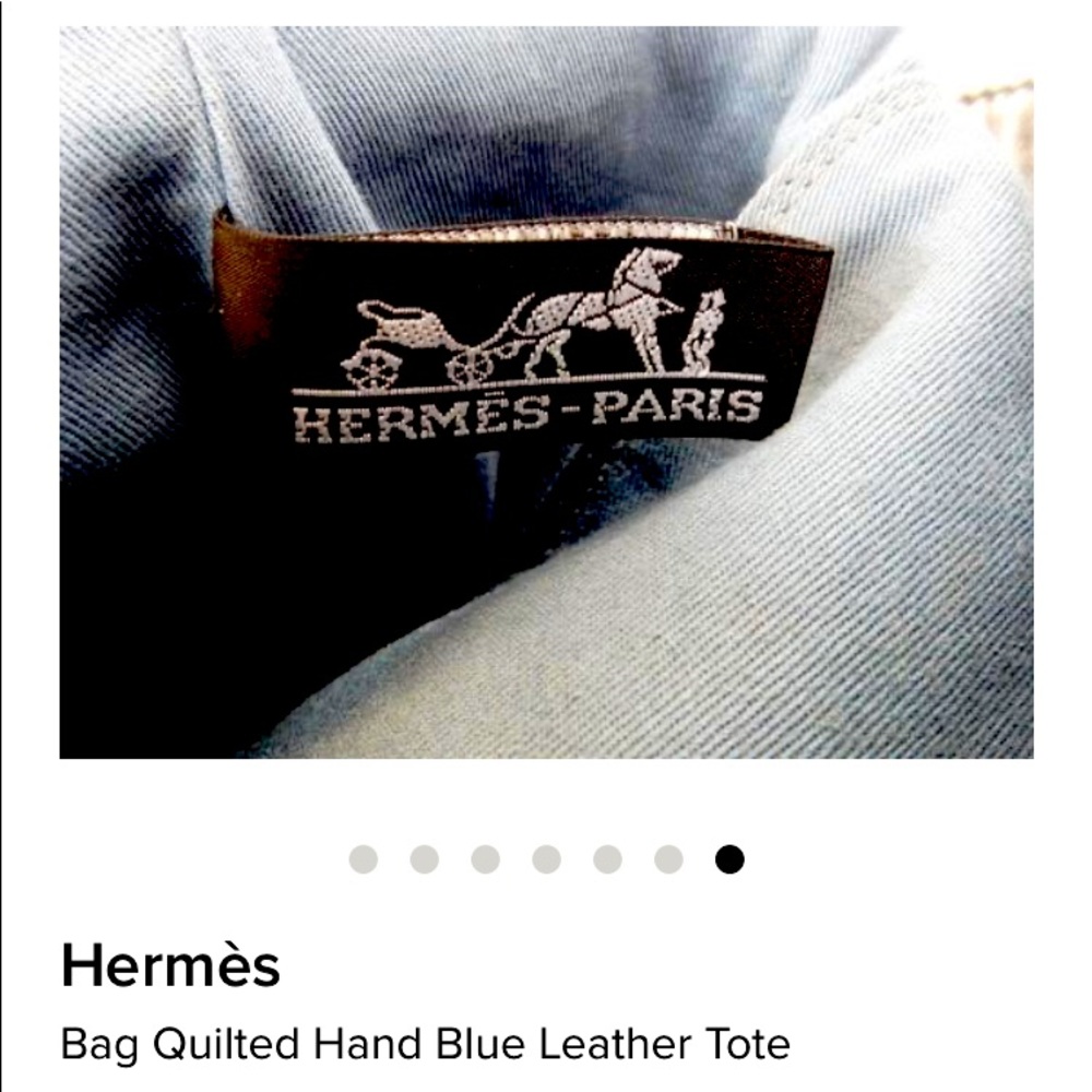 Hermes Leather canvas wooven tote - Picture 5 of 6